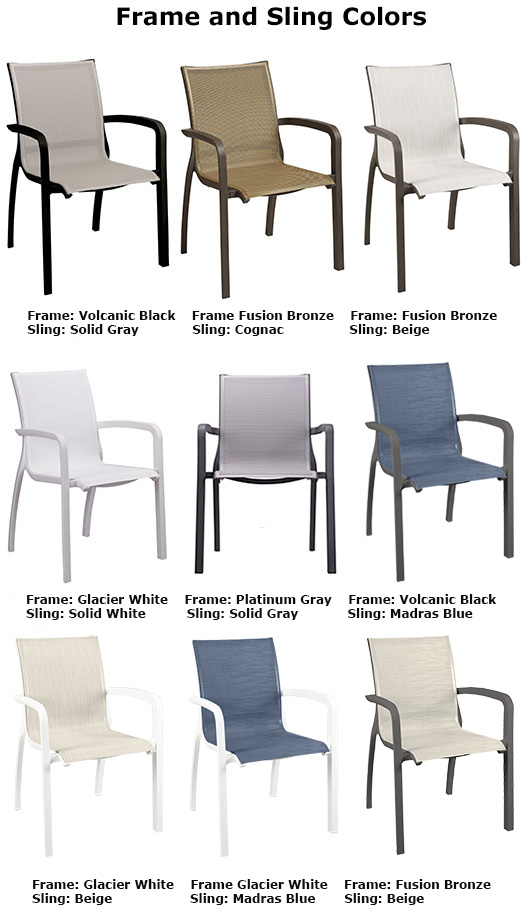 Blue and white sling chairs discount